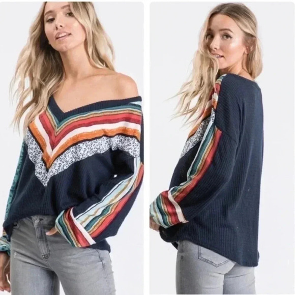 Brushed Waffle Vneck Tunic - Picture 4 of 7